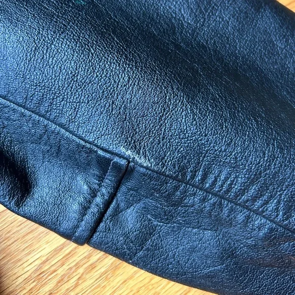 Wilsons Leather Black Biker Jacket - Picture 8 of 16